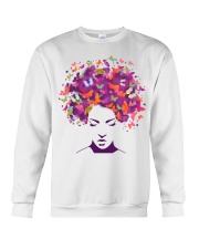 Women Natural Hair Art Butterfly Colorful Style Women's Day Crewneck Sweatshirt tile