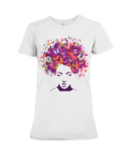 Women Natural Hair Art Butterfly Colorful Style Women's Day Premium Fit Ladies Tee tile