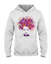 Women Natural Hair Art Butterfly Colorful Style Women's Day Hooded Sweatshirt tile
