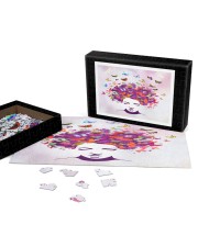 Women Natural Hair Art Butterfly Colorful Style Women's Day 250 Piece Puzzle (horizontal) aos-jigsaw-puzzle-250-pieces-horizontal-front-07