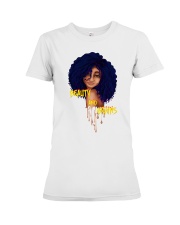 Black Lady Art Beauty And Brains Melanin Poppin Women's Day Premium Fit Ladies Tee tile