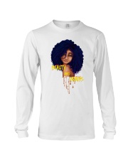 Black Lady Art Beauty And Brains Melanin Poppin Women's Day Long Sleeve Tee tile