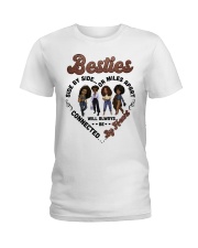 Besties side by side or miles will always be connected by heart To Friend Best Friend Day Ladies T-Shirt front