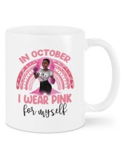 Black girl in October I wear pink for myself The Breast Cancer Awareness Month Mugs tile