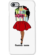 Personalized Black Girl Christmas Day Phone Case tile