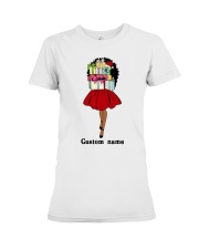 Personalized Black Girl Christmas Day Premium Fit Ladies Tee tile