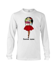 Personalized Black Girl Christmas Day Long Sleeve Tee tile