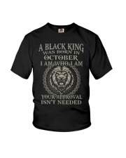 Lion A Black King was born in October - October Youth T-Shirt tile
