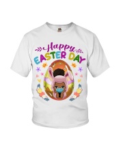 Black Kid Egg Happy Easter Day Youth T-Shirt tile