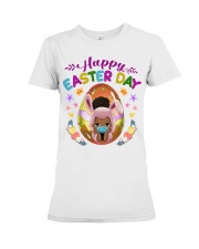 Black Kid Egg Happy Easter Day Premium Fit Ladies Tee tile