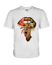 No Justice No Peace Juneteenth V-Neck T-Shirt tile