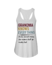 Grandma Knows Every Thing Ladies Flowy Tank tile