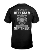 Never Underestimate An Old Man Who Was Born In Sep Premium Fit Mens Tee tile