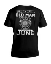 Never Underestimate An Old Man Who Was Born In Jun V-Neck T-Shirt tile