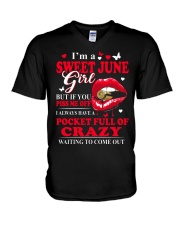 I'm A Sweet June Girl V-Neck T-Shirt tile