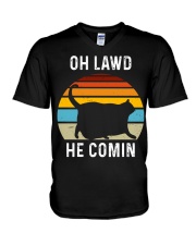 Oh Lawd He Comin V-Neck T-Shirt tile