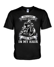 On A Dark Desert Highway Cool Wind In My Hair V-Neck T-Shirt tile