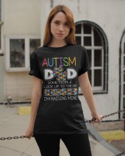 Autism Dad Some People Look Up To Their Heroes Classic T-Shirt apparel-classic-tshirt-lifestyle-19