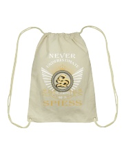 Never Underestimate SPIESS - Name Shirts Drawstring Bag thumbnail