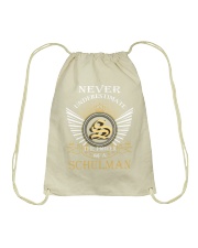 Never Underestimate SCHULMAN - Name Shirts Drawstring Bag thumbnail