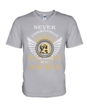 Never Underestimate ASCHER - Name Shirts V-Neck T-Shirt thumbnail
