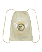 Never Underestimate ASCHER - Name Shirts Drawstring Bag thumbnail