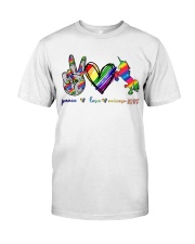 Peace Love Unicorn GLBT Classic T-Shirt tile