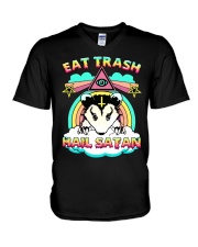 Eat Trash Hail Satan V-Neck T-Shirt thumbnail