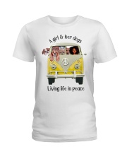 Black Girl And Her Dogs Ladies T-Shirt front