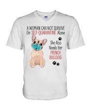 Bulldog Quarantined V-Neck T-Shirt thumbnail