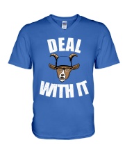 Deal With It V-Neck T-Shirt tile