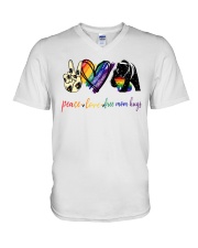 Peace Love Mom Hugs V-Neck T-Shirt tile