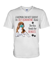 Beagles Quarantined V-Neck T-Shirt thumbnail