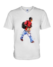 Black Man V-Neck T-Shirt tile