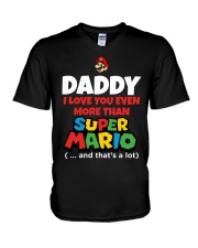 Daddy Super Mario V-Neck T-Shirt tile