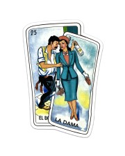 El Borracho La Dama Loteria Sticker tile