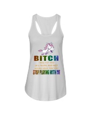 Unicorn Stop Playing With Me Ladies Flowy Tank thumbnail