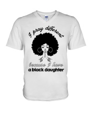 I Have A Black Daughter V-Neck T-Shirt tile