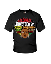 Black Lady Hair Typo Youth T-Shirt tile