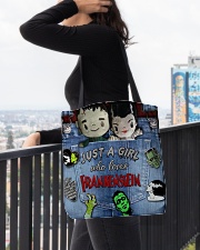 Just A Girl Who Loves Frankenstein Tote All-over Tote aos-all-over-tote-lifestyle-front-05