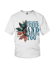 Love Jesus And USA Youth T-Shirt tile