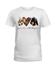 Peace Love Black Boy Mom Ladies T-Shirt front