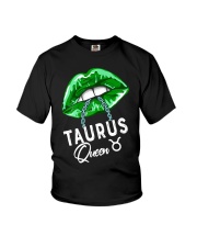 Taurus Queen Lips Chain Zodiac St Patricks Day Youth T-Shirt tile