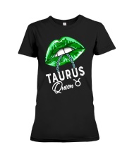 Taurus Queen Lips Chain Zodiac St Patricks Day Premium Fit Ladies Tee tile