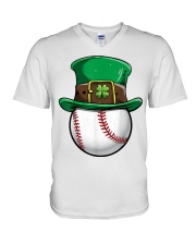 Baseball St Patricks Day V-Neck T-Shirt tile