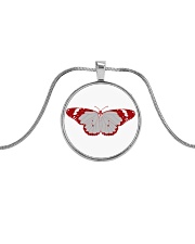 Frail Butterfly Metallic Circle Necklace thumbnail