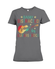 Easily Distracted by Guitars and Dogs Premium Fit Ladies Tee thumbnail