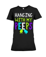 Hanging with my peeps funny easter t shirt Premium Fit Ladies Tee thumbnail