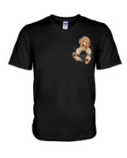Poodle In Pocket V-Neck T-Shirt tile