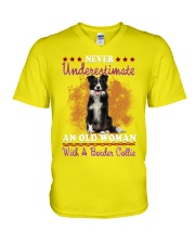 Border Collie V-Neck T-Shirt tile